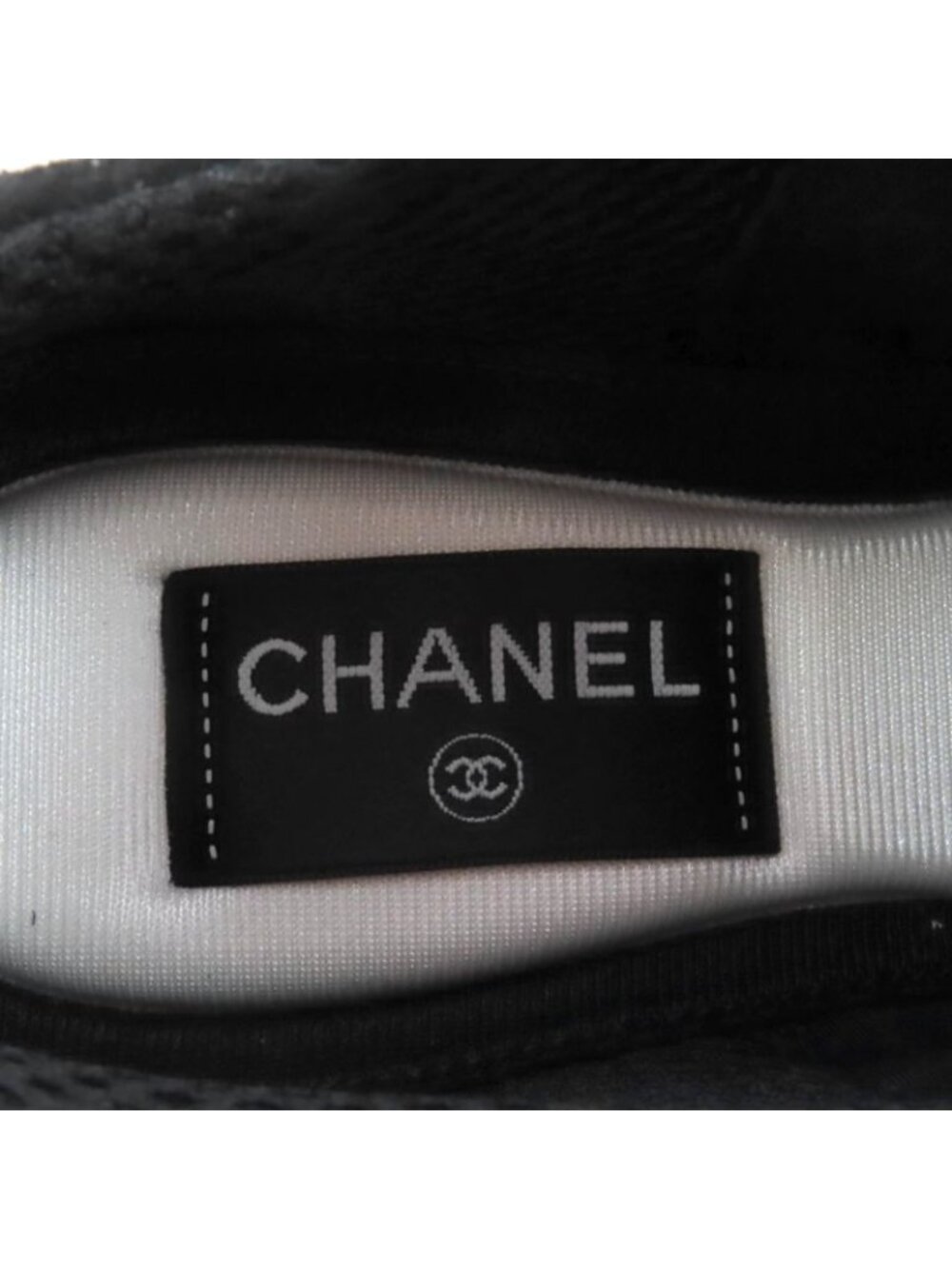 Chanel Coco Mark Leather Low Cut Sneakers Black White 37 Boxes - Picture 11 of 14